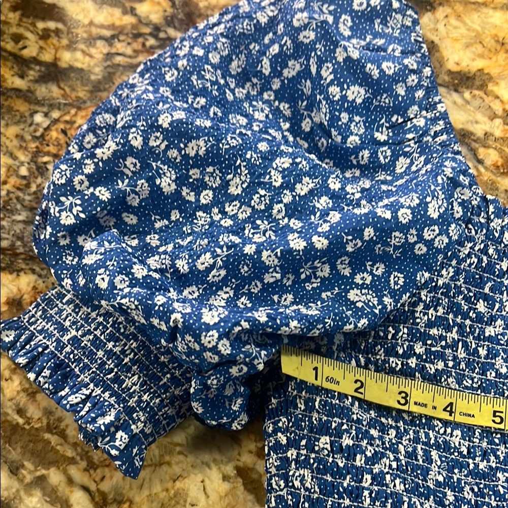 Tuckernuck Hyacinth House Blue Ditsy Floral Pai Mini Dress Size Small - Picture 7 of 8